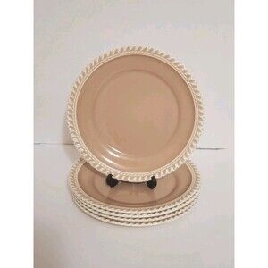 Harkerware Chesterton Beige Tan Plate 6.25" Bread & Butter Plates Dessert 5 Pc